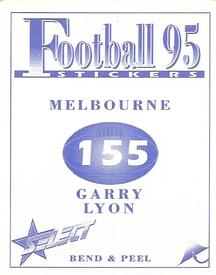 1995 Select AFL Stickers #155 Garry Lyon Back